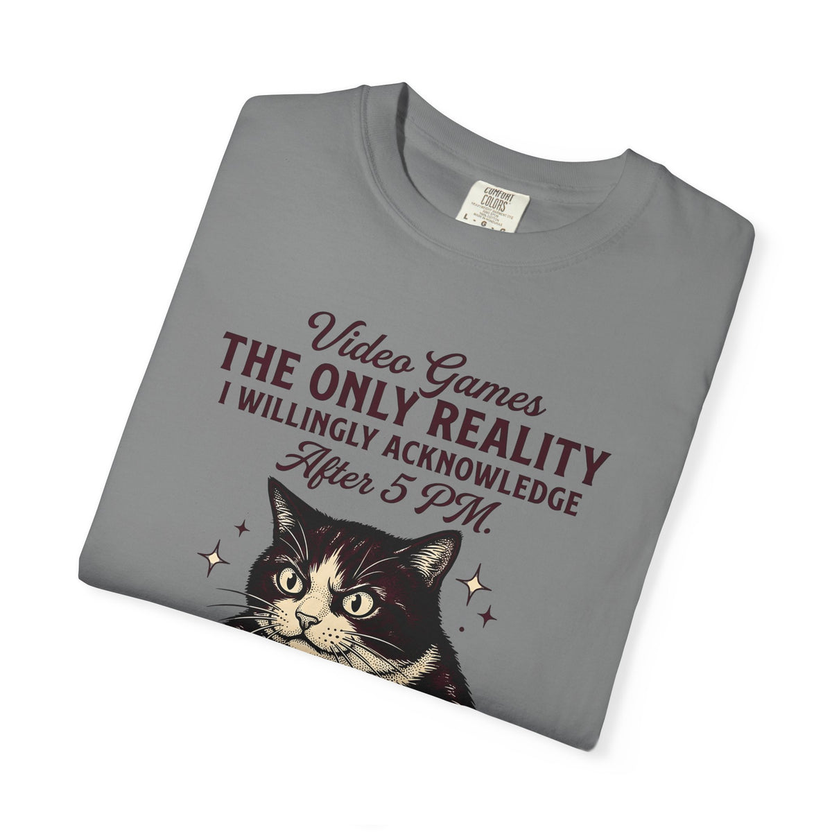 Cat Gamer T-Shirt Cat Consoles Gift Women Cartoon T-Shirt Gamer T-Shirt Cat Fan Feline T-Shirt Console Graphic Doodle Joystick T-Shirt
