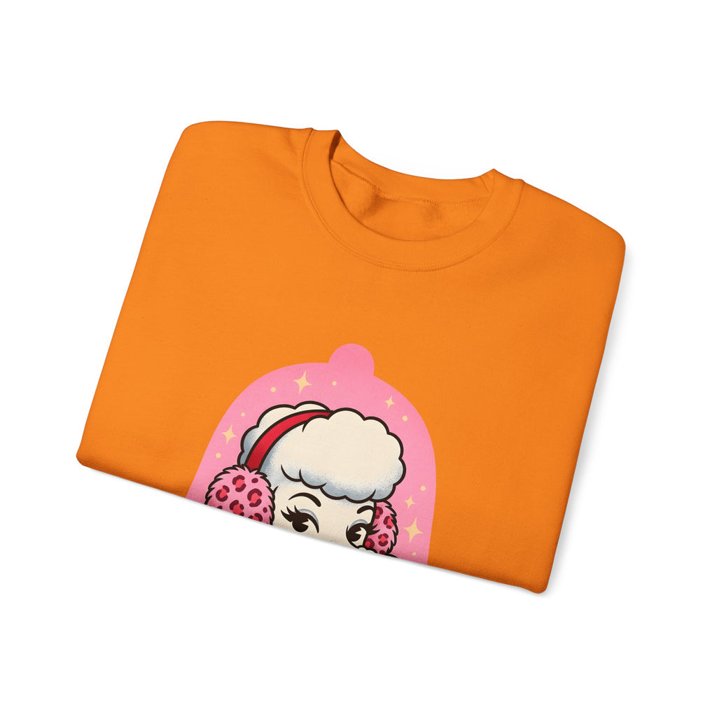 Poodle Dog Christmas Dog Gift Cartoon Poodle Xmas Fan Funny Dog Retro Earmuffs Sweatshirt