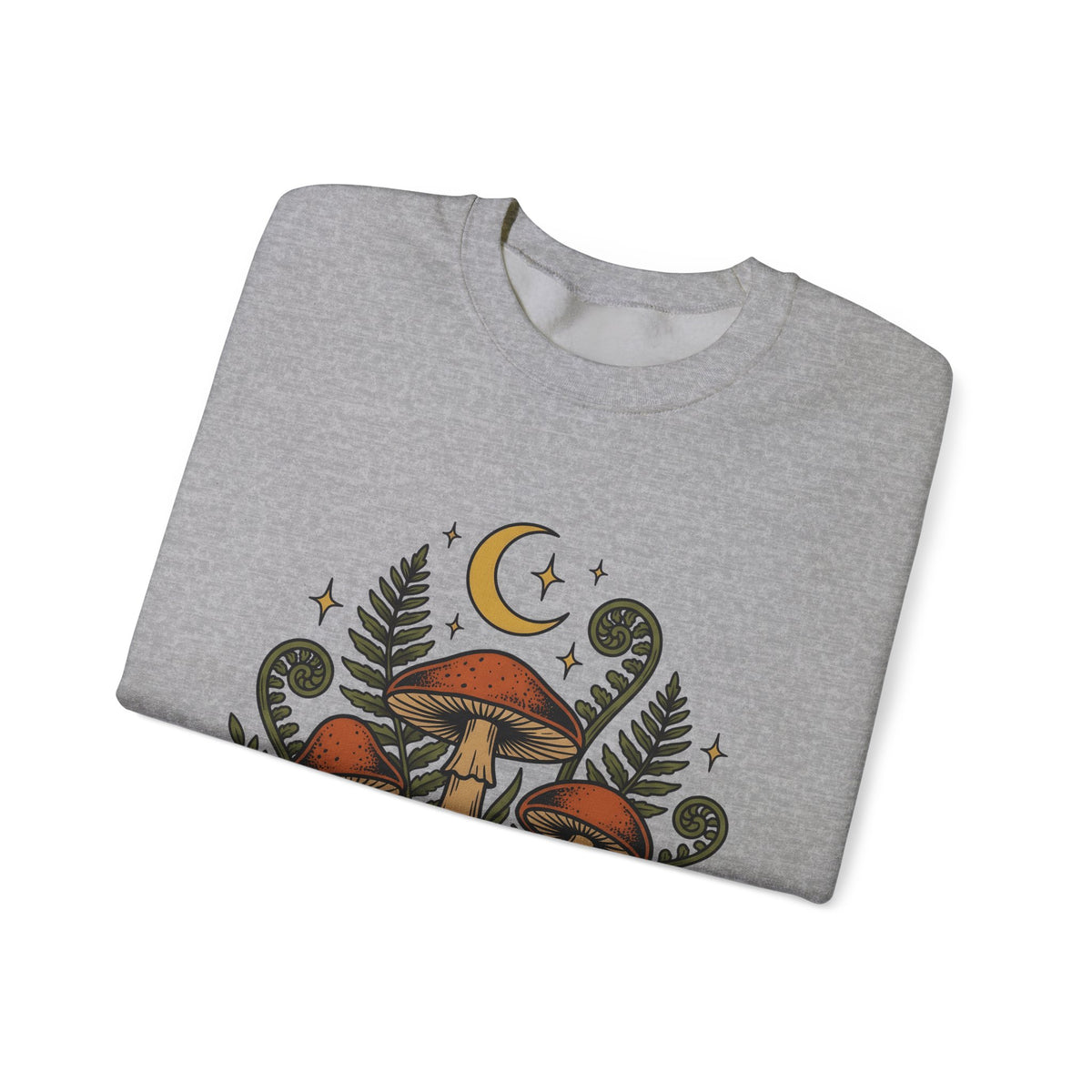 Mushroom Drawing Sweatshirt Nature Garden Gift Women Hippie Sweatshirt Fungus Sweatshirt Outdoors Fan Psychedelic Sweatshirt Yard Graphic Classic Frond Sweatshirt