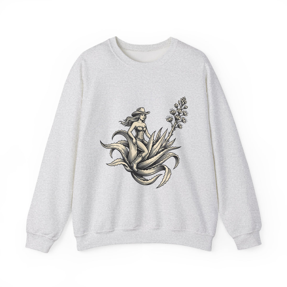 Cowgirl Art Sweatshirt Cowgirl Ranch Gift Women Sepia Sweatshirt Western Art Sweatshirt Cowgirl Fan Vintage Sweatshirt Farm Graphic Line Art Succulent Sweatshirt