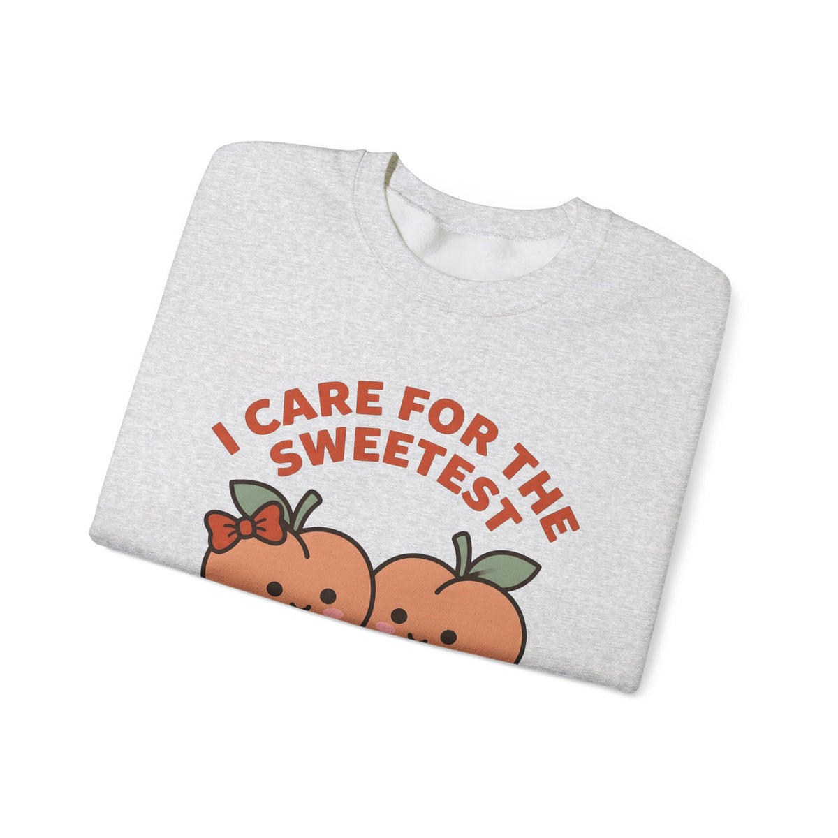 Adorable Peach Design Sweatshirt Nurses Gratitude Gift Women Chibi Sweatshirt Peach Sweatshirt Nurse Enthusiast Cartoon Sweatshirt Appreciation Graphic Comic