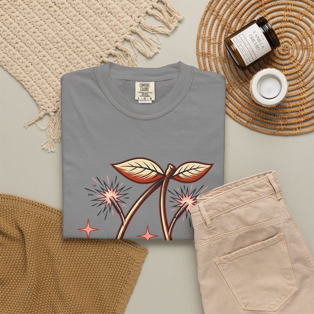 Cherry Firecrackers T-Shirt 4th Of July Vacation Gift Women Hand Drawn T-Shirt Fireworks T-Shirt Independence Day Fan Firework T-Shirt Travel