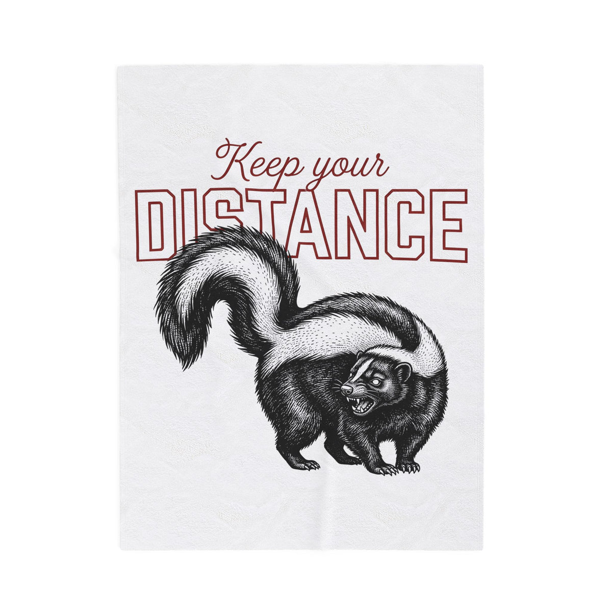 Skunk Illustration Blanket Animal Joke Gift Women Sketch Blanket Stink Blanket Animal Fan Drawing Graphic Retro Bushy Tail Blanket