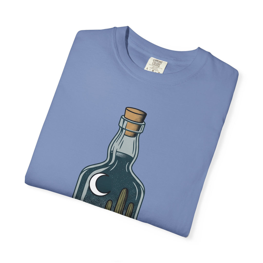 Desert Bottle T-Shirt Cowgirl Ranch Gift Women Illustrative Tattoo T-Shirt Canteen T-Shirt Cowboy Fan Tattooed T-Shirt Farm Graphic Hand Drawn Moon