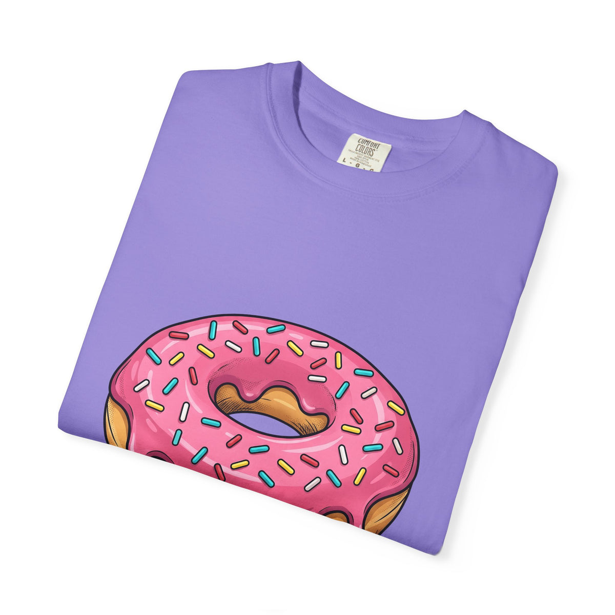 Donut Image T-Shirt Desserts Cuisine Gift Women Comic T-Shirt Doughnut T-Shirt Pastry Fan Cartoon T-Shirt Food Graphic Modern Nonpareils T-Shirt