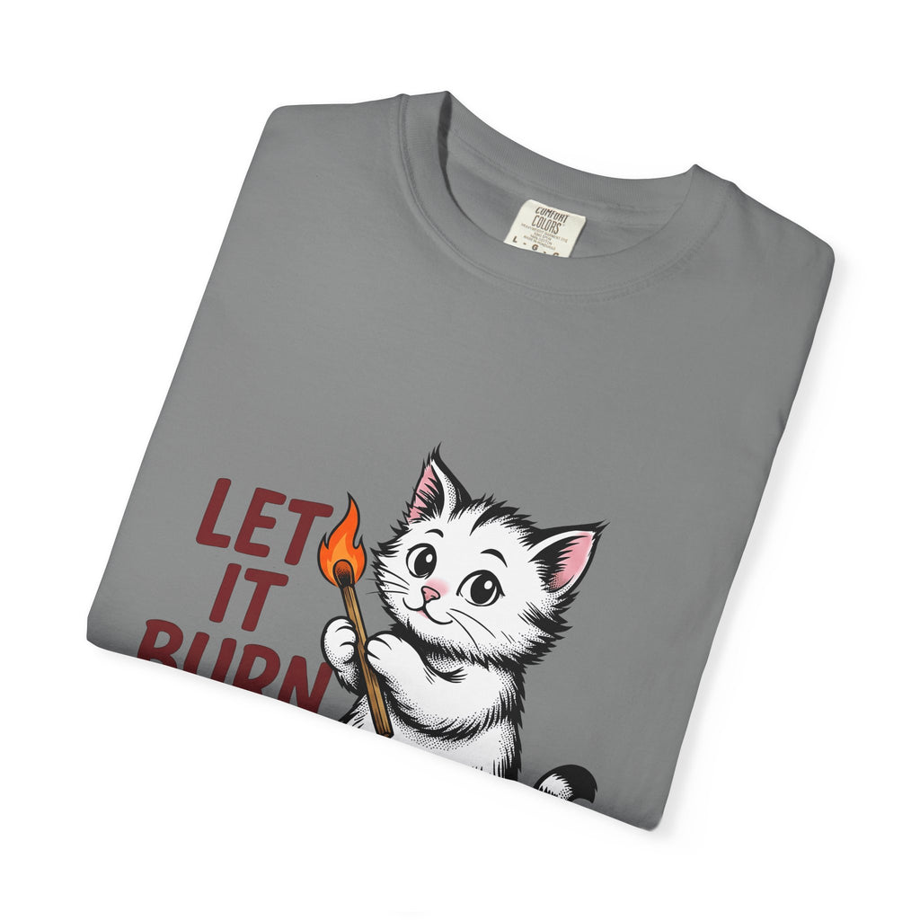 Cute Cat T-Shirt Cat Humor Gift Women Cartoon T-Shirt Kitten T-Shirt Feline Fan Cartoonish T-Shirt Funny Graphic Vintage Matchstick T-Shirt