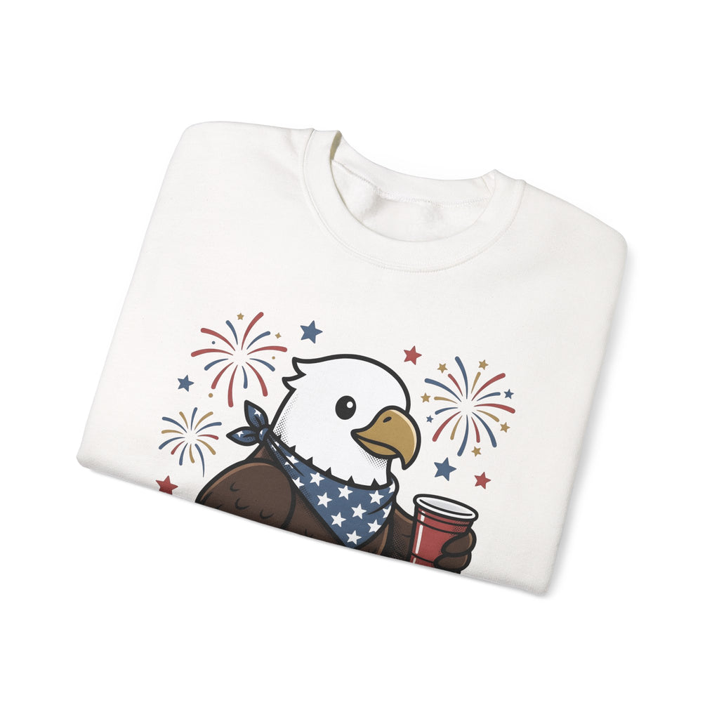Bald Eagle Sweatshirt 4th Of July Usa Gift Women Comic Sweatshirt Eagle Sweatshirt Independence Day Fan Cartoon Sweatshirt American Graphic Vintage Fireworks