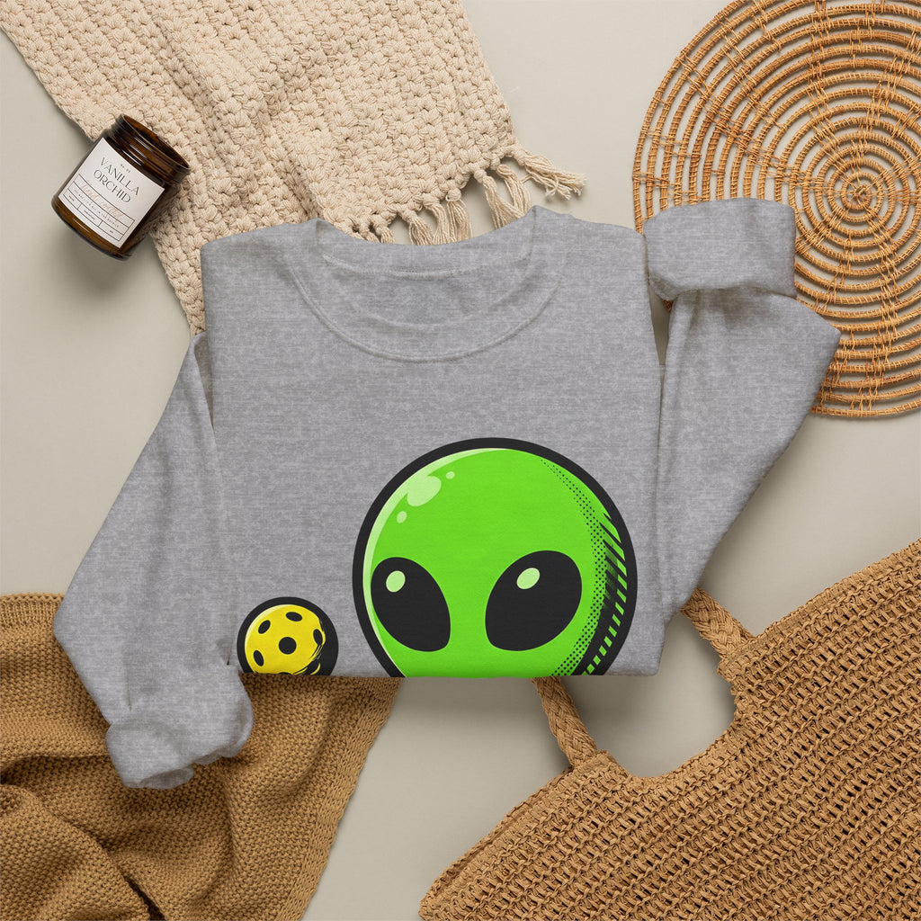 Alien Pickleball Sweatshirt Pickleball Humor Gift Women Cute Sweatshirt Alien Pickleball Sweatshirt Pickleball Fan Kawaii Sweatshirt Comedy Graphic Cartoon