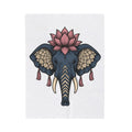 Elephant Bloom Blanket Boho Creature Gift Women Ethnic Blanket Elephant Blanket Hippie Fan Tribal Blanket Animal Graphic Line Art Design Blanket