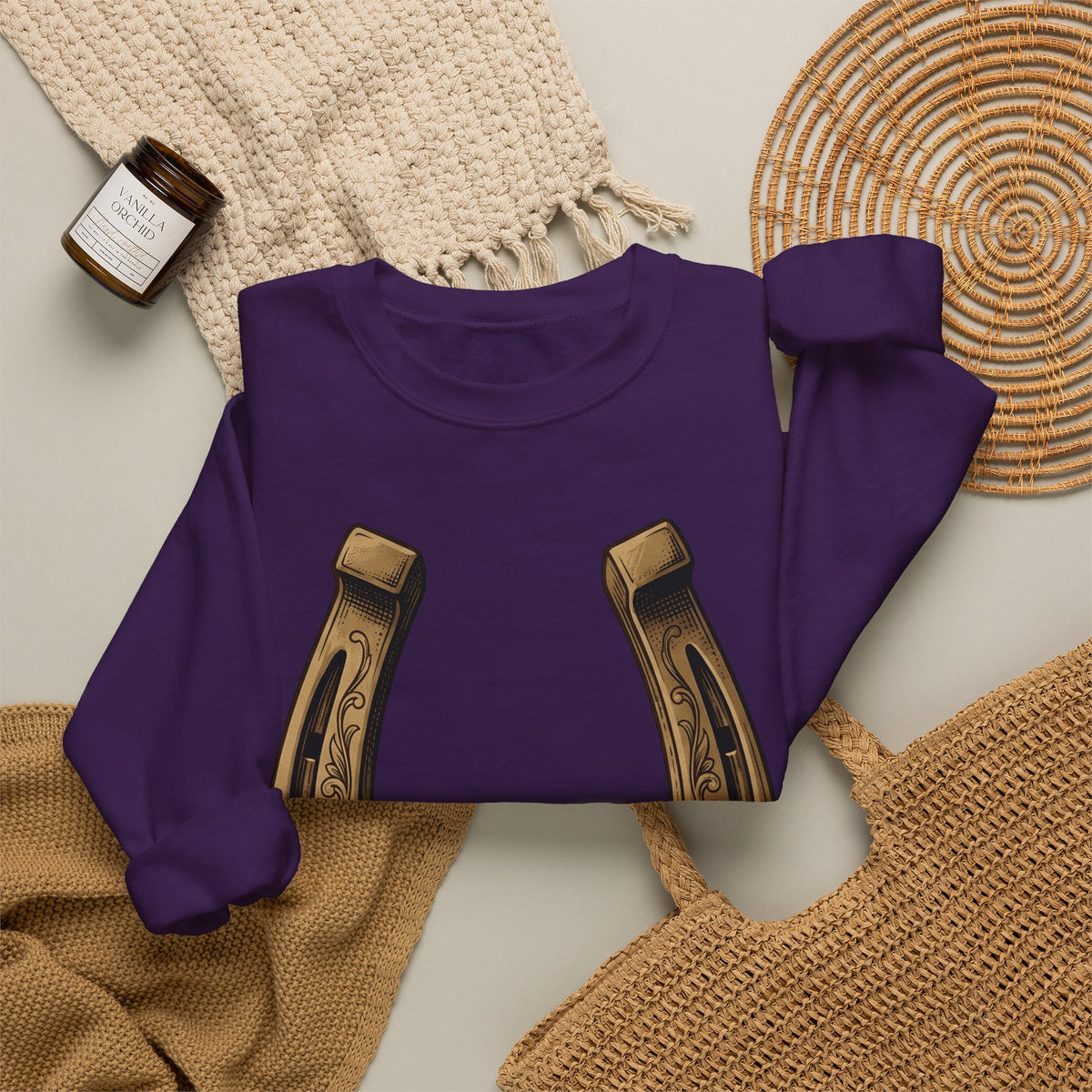 Horseshoe Sweatshirt Cowgirl Farm Gift Women Cowboy Sweatshirt Shoe Sweatshirt Rodeo Fan Western Sweatshirt Ranch Graphic Retro Flower Sweatshirt