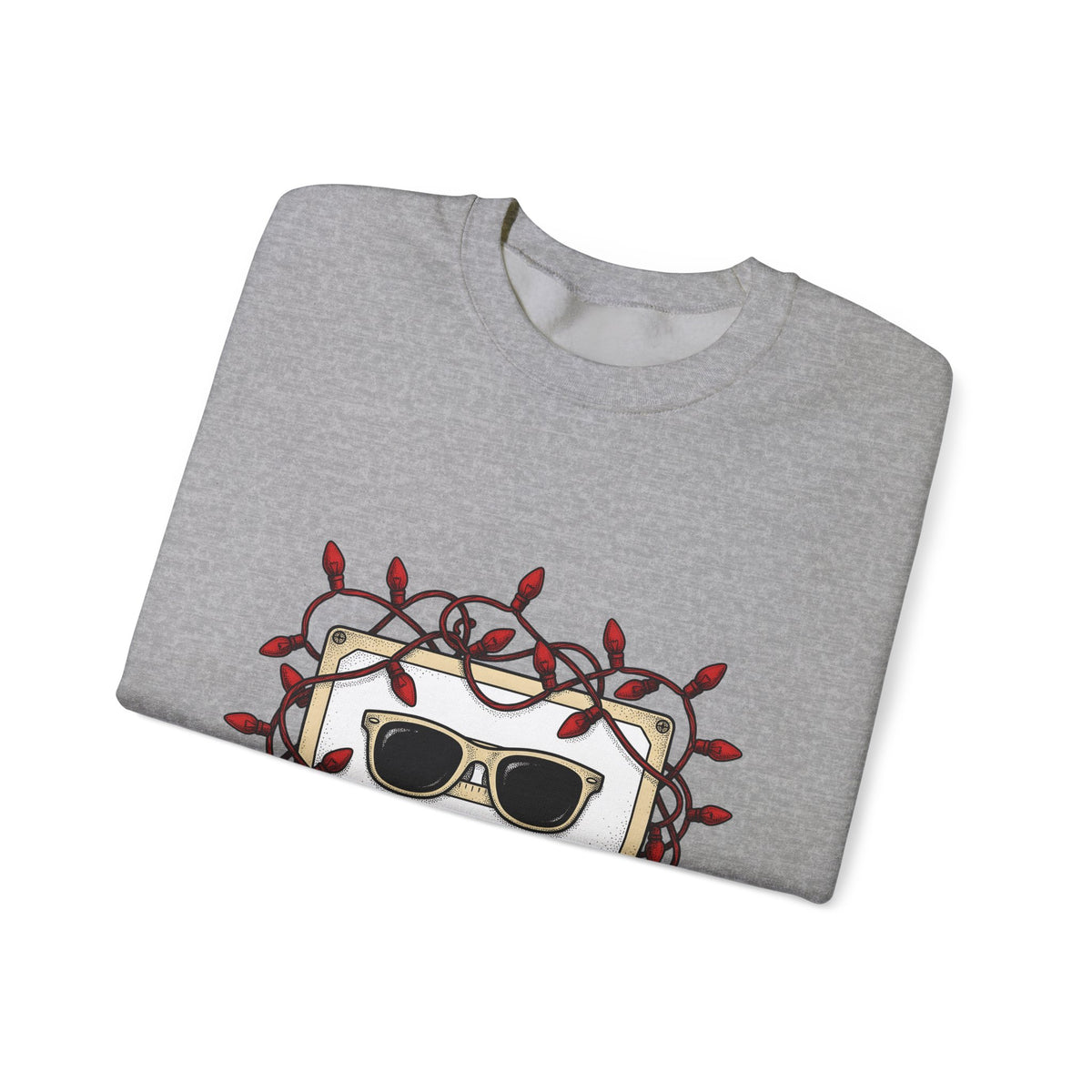 Cassette Tape Sweatshirt Christmas Music Gift Women Retro Sweatshirt Mixtape Sweatshirt Xmas Fan Retro Sweatshirt Melody Graphic Vintage Sunglasses Sweatshirt