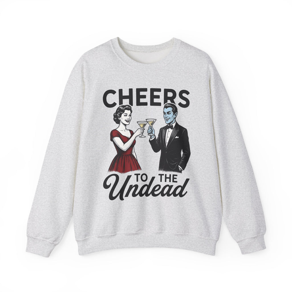 Vampire Duo Sweatshirt Halloween Event Gift Women Antique Sweatshirt Vampire Couple Sweatshirt Horror Fan Spooky Sweatshirt Party Graphic Old School Wine Glass