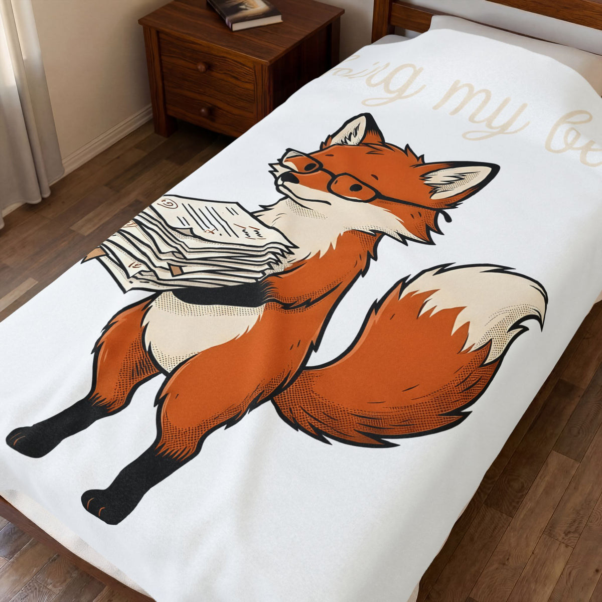 Fox Glasses Blanket Teacher Animal Gift Women Cute Blanket Spectacles Blanket Educator Enthusiast Adorable Blanket Wildlife Graphic Hand Drawn