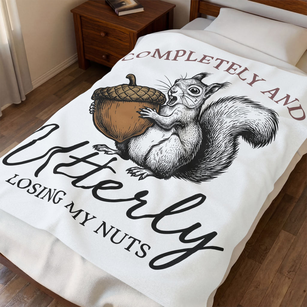 Chipmunk Nut Blanket Funny Pet Gift Women Sketch Blanket Acorn Blanket Humor Fan Squirrel Graphic Retro Comedy Blanket
