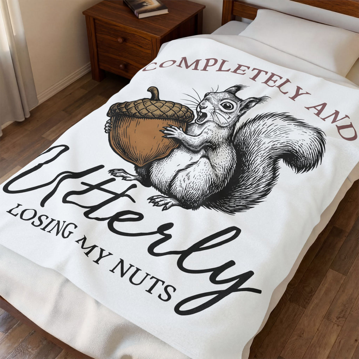 Chipmunk Nut Blanket Funny Pet Gift Women Sketch Blanket Acorn Blanket Humor Fan Squirrel Graphic Retro Comedy Blanket