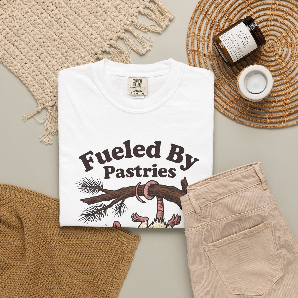 Possum Pastry T-Shirt Desserts Joke Gift Women Animation T-Shirt Pastry T-Shirt Dessert Fan Cartoon T-Shirt Pun Graphic Classic Branch T-Shirt