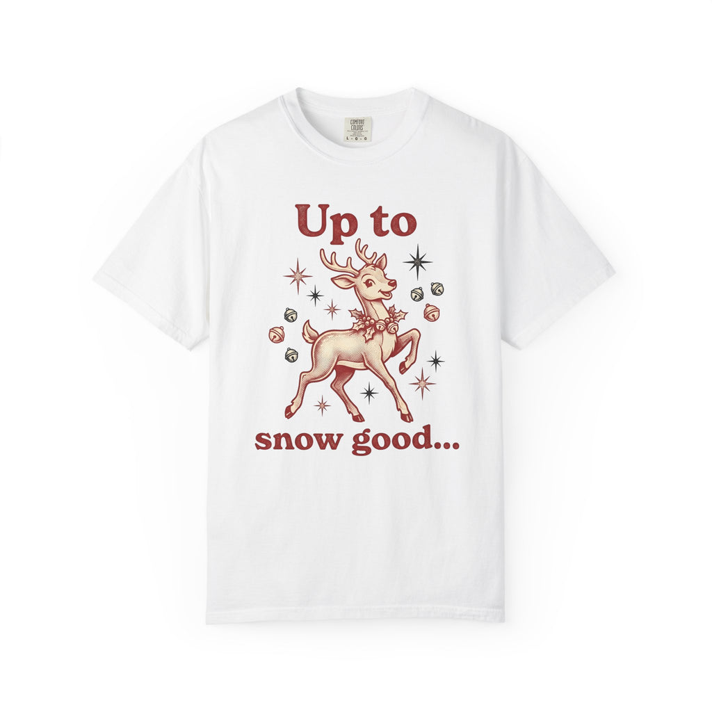 Reindeer Graphic T-Shirt Christmas Holiday Gift Women Vintage T-Shirt Caribou T-Shirt Xmas Fan Distressed T-Shirt Seasonal Graphic Retro Jingle