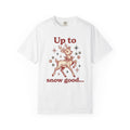 Reindeer Graphic T-Shirt Christmas Holiday Gift Women Vintage T-Shirt Caribou T-Shirt Xmas Fan Distressed T-Shirt Seasonal Graphic Retro Jingle