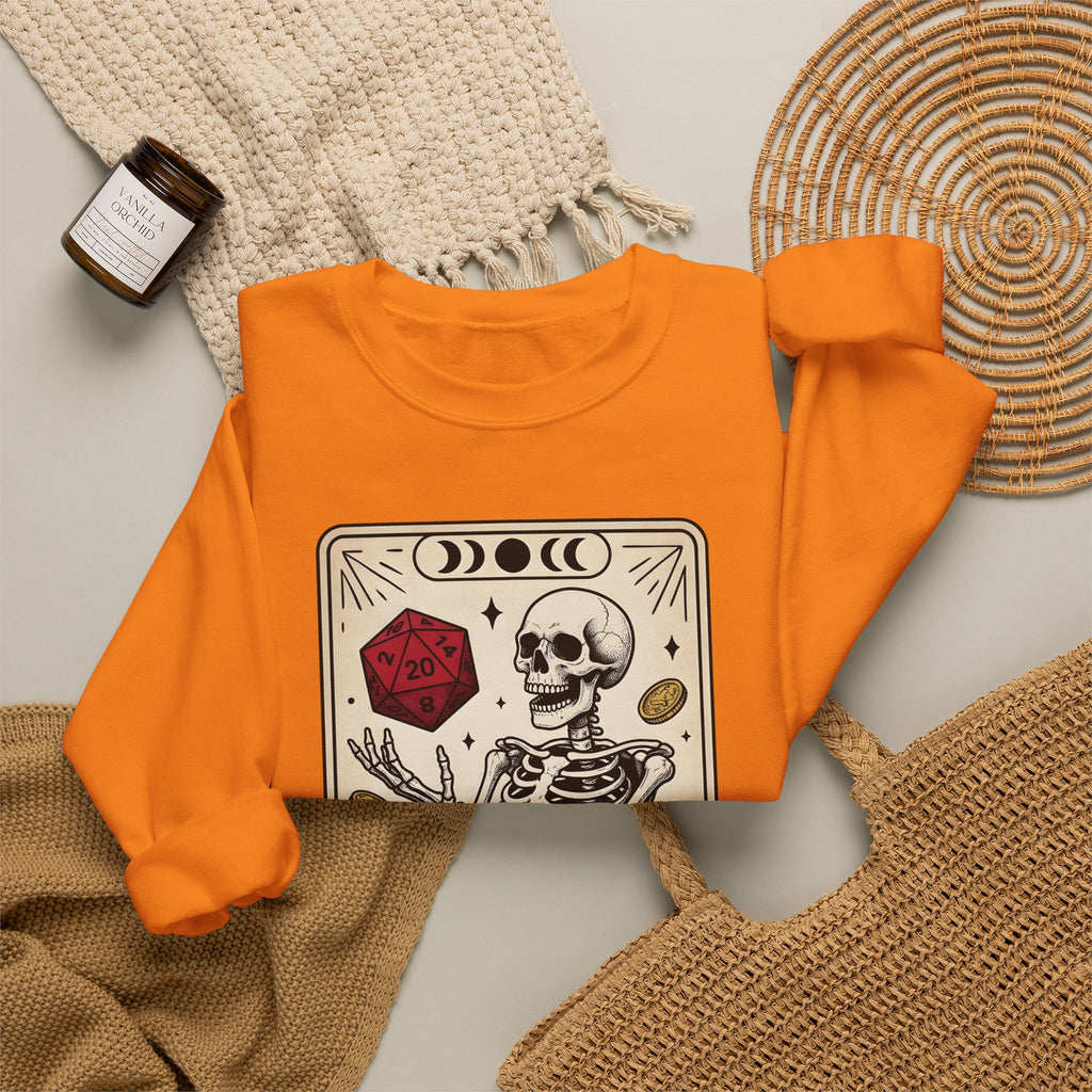 Skull Tarot Card Sweatshirt Tabletop Gaming Roleplaying Gift Women Dark Sweatshirt Tarot Card Sweatshirt Gamer Fan Gothic Sweatshirt Rpg Graphic Retro Game