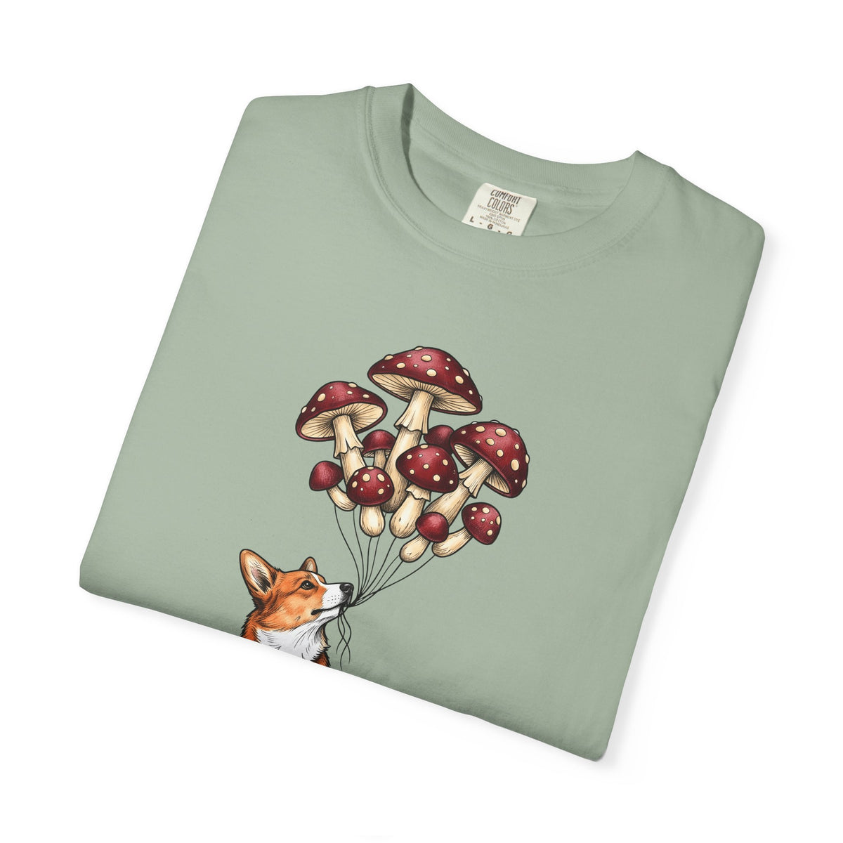 Corgi Puppy T-Shirt Dog Outdoors Gift Women Floral T-Shirt Puppy T-Shirt Dog Fan Canine Graphic Outdoorsy Design Antique Toadstool T-Shirt