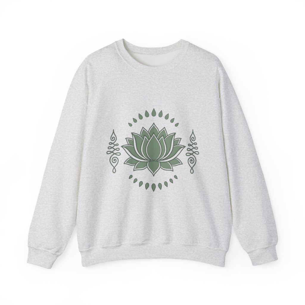 Lotus Blossom Sweatshirt Boho Chic Meditation Gift Women Sketch Sweatshirt Waterlily Sweatshirt Hippie Enthusiast Drawing Design Simple Sacred Geometry