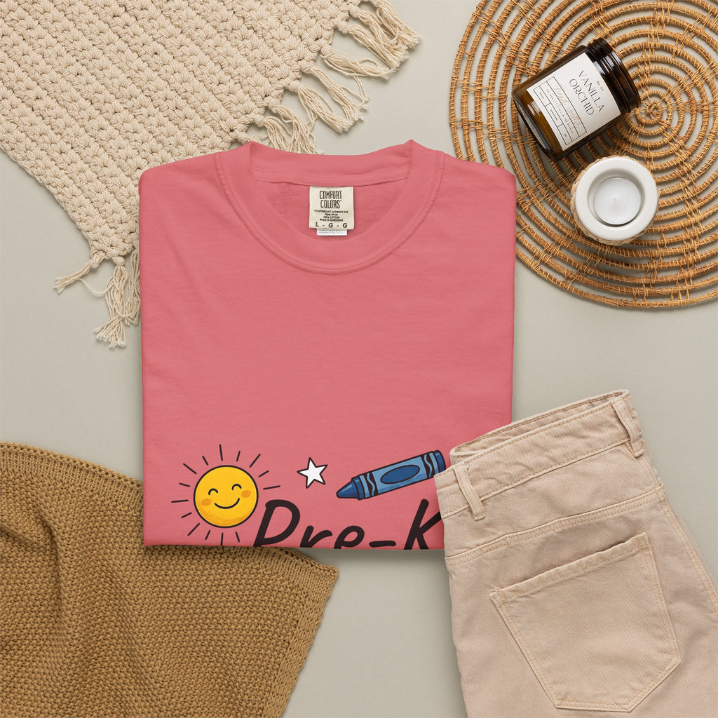 School Items T-Shirt Teacher Kindergarten Gift Women Line Art T-Shirt School Supplies T-Shirt Educator Enthusiast Illustration T-Shirt Preschool