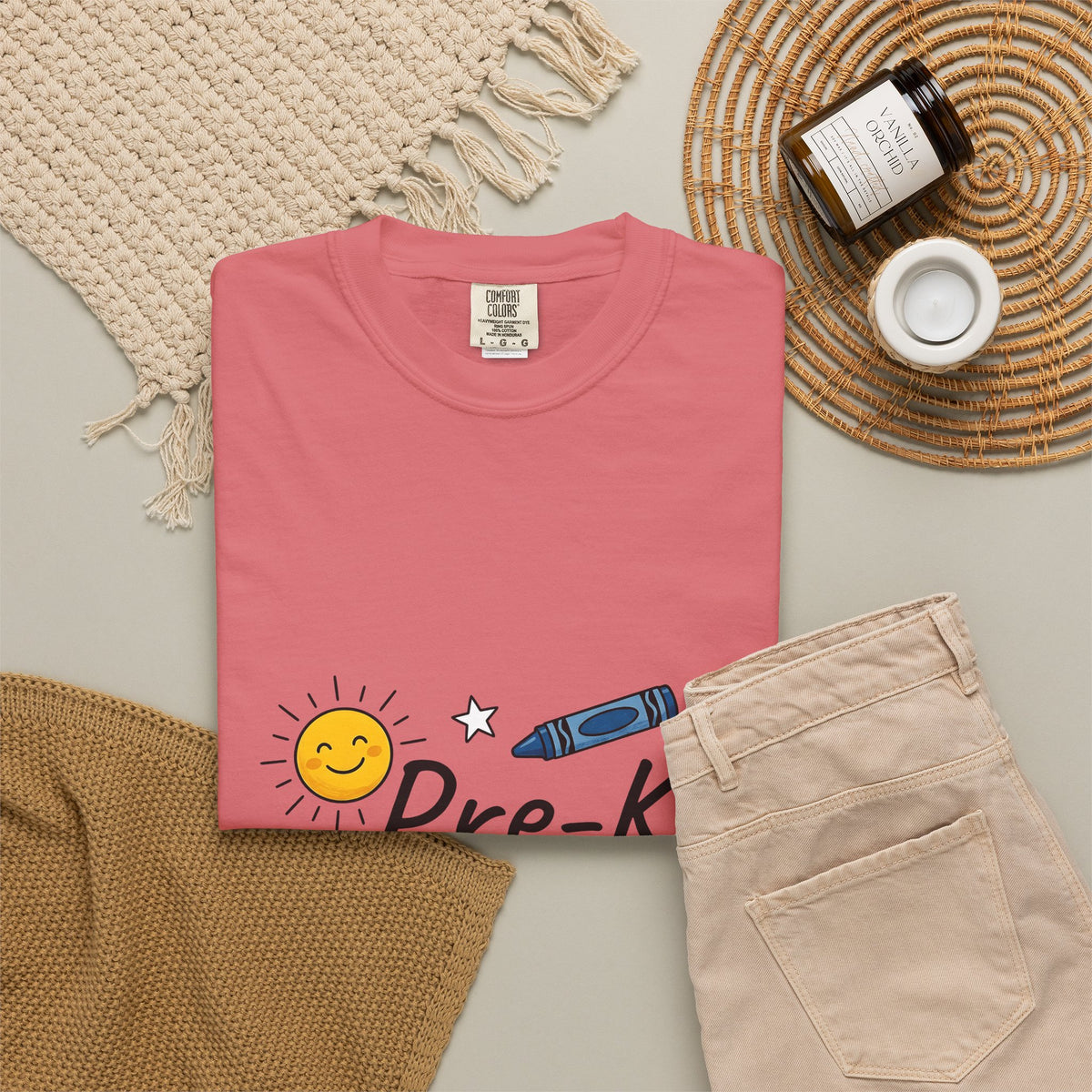 School Items T-Shirt Teacher Kindergarten Gift Women Line Art T-Shirt School Supplies T-Shirt Educator Enthusiast Illustration T-Shirt Preschool