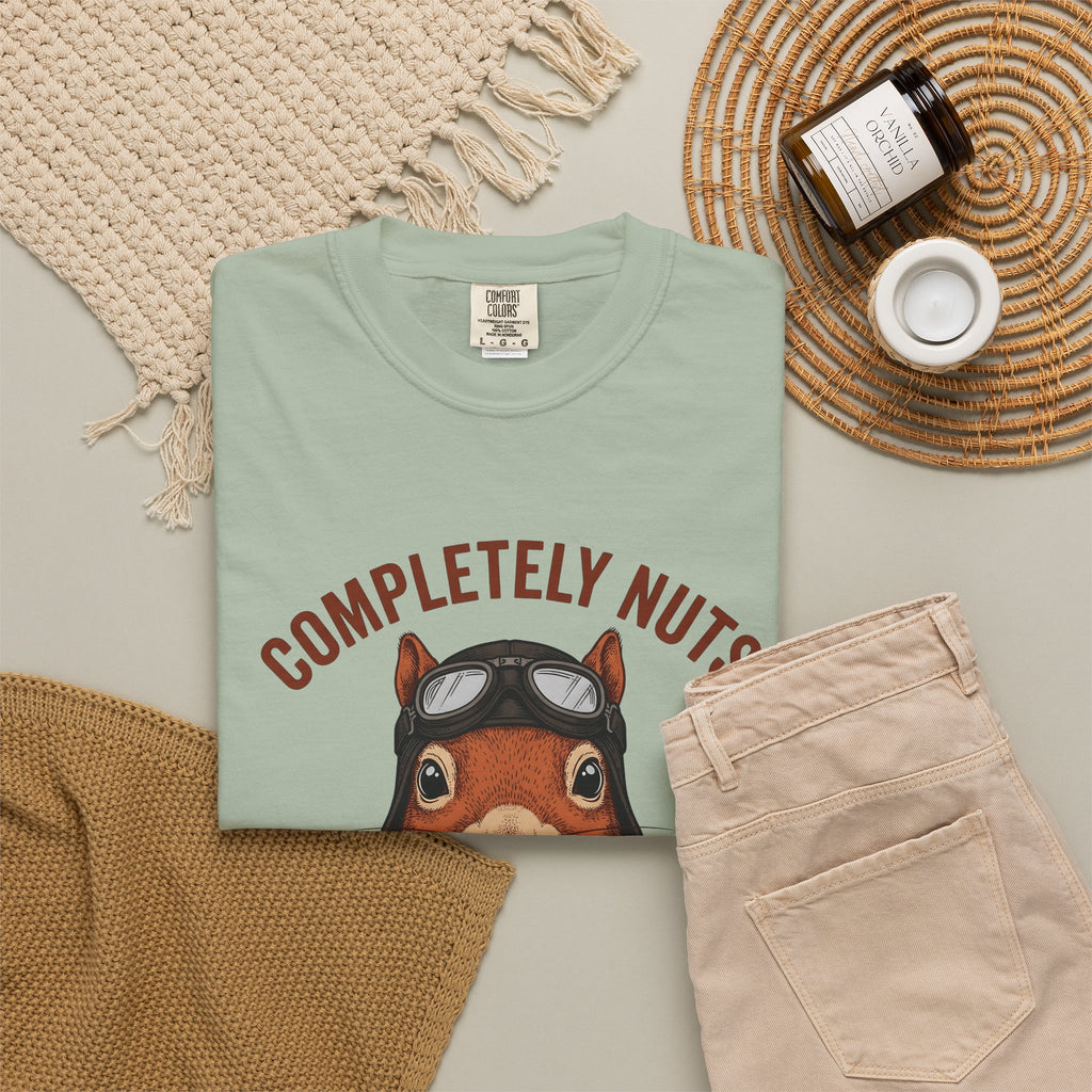 Squirrel Aviator T-Shirt Funny Wildlife Gift Women Comic T-Shirt Chipmunk T-Shirt Humor Fan Cartoon T-Shirt Animal Graphic Retro Pilot Goggles
