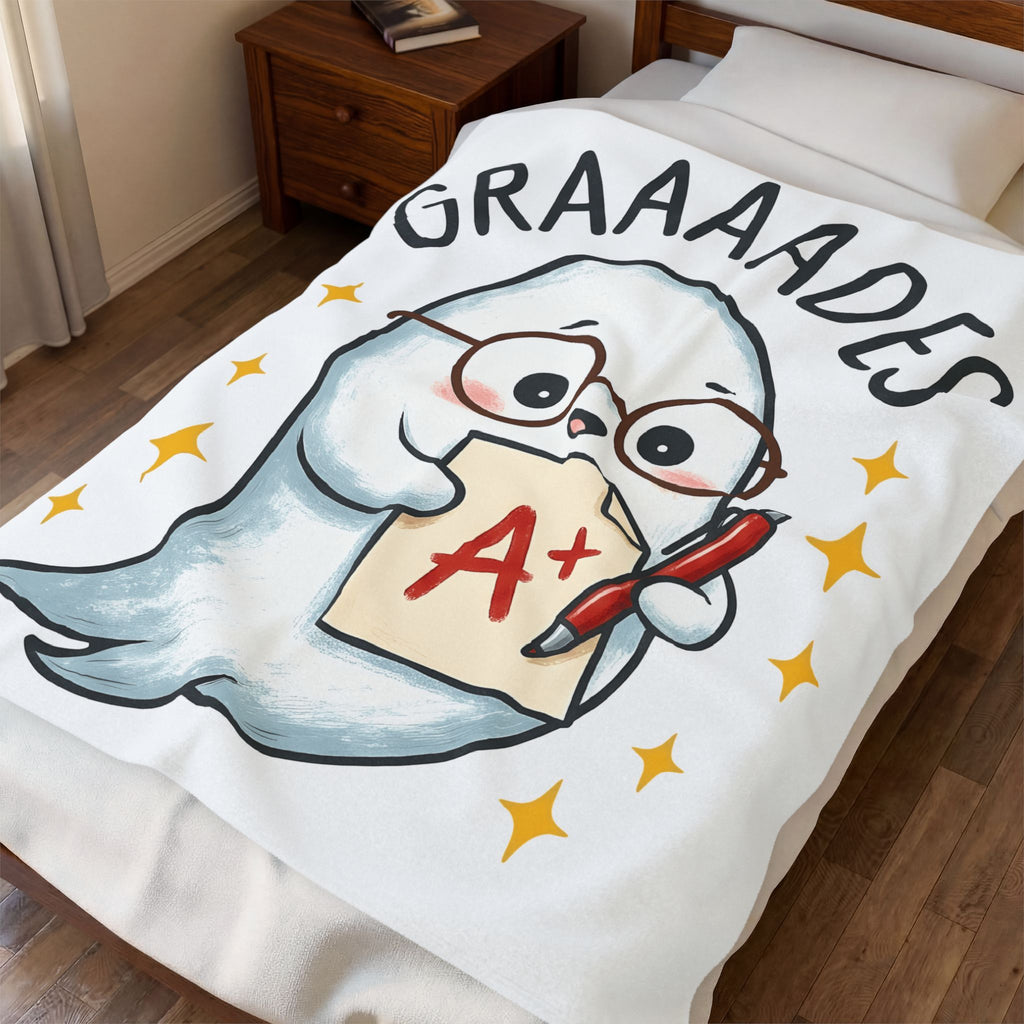 Ghost Teacher Blanket Teachers School Gift Women Cute Kawaii Blanket Specter Blanket Educator Enthusiast Kawaii Blanket Classroom Graphic Cartoon