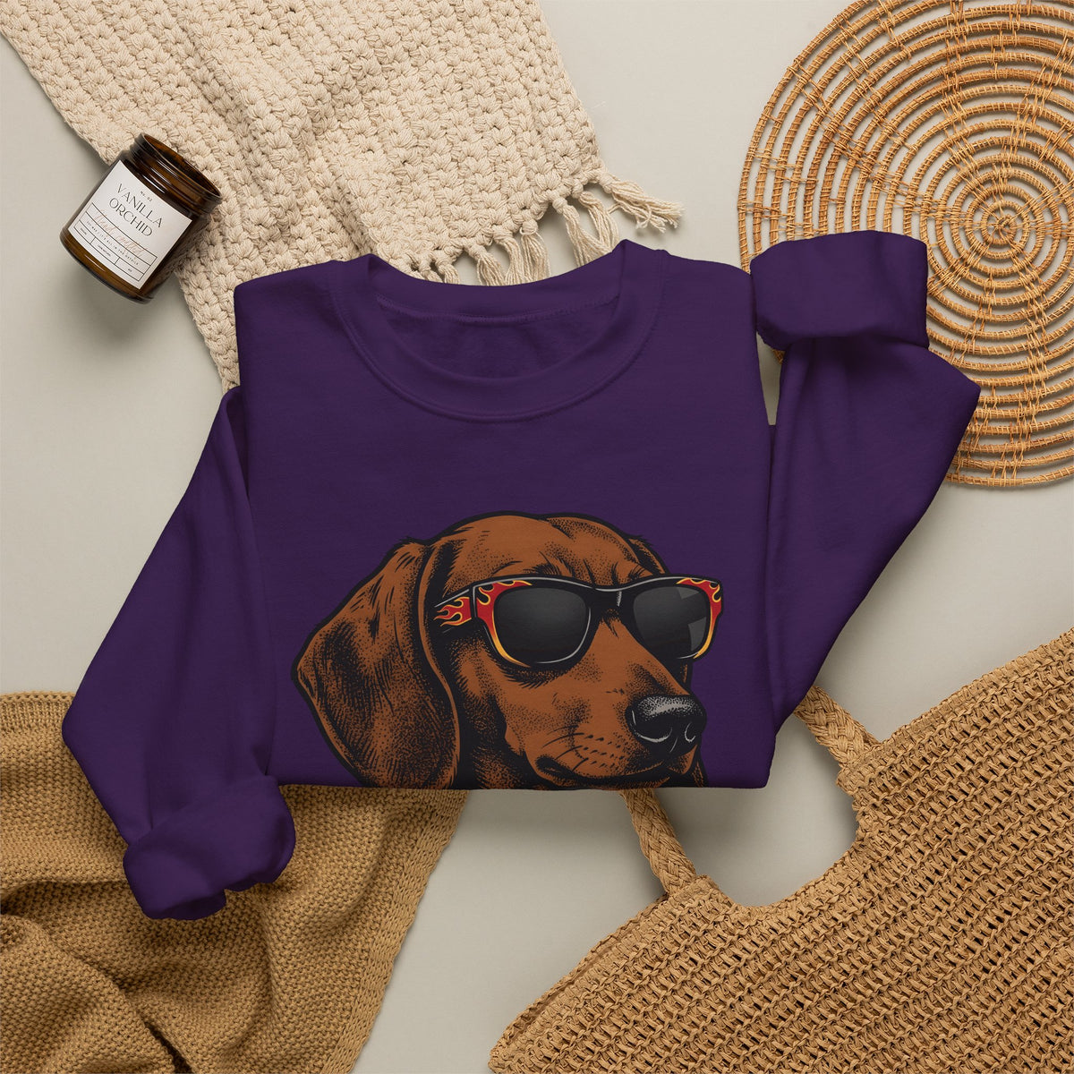 Dachshund Hound Sweatshirt Dog Creatures Gift Women Traditional Tattoo Sweatshirt Wiener Dog Sweatshirt Dog Fan Sailor Sweatshirt Beast Graphic Classic Sun