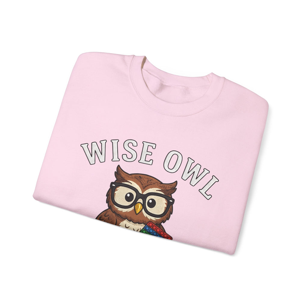 Owl Glasses Sweatshirt Teachers Education Gift Women Cartoon Sweatshirt Spectacles Sweatshirt Educator Enthusiast Comic Sweatshirt Learning Graphic Vintage