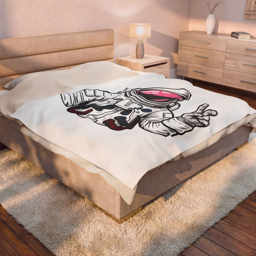 Astronaut Graphic Blanket America Space Gift Women Comic Blanket Cosmonaut Blanket Patriot Fan Galactic Graphic Illustration Cartoon Blanket Retro