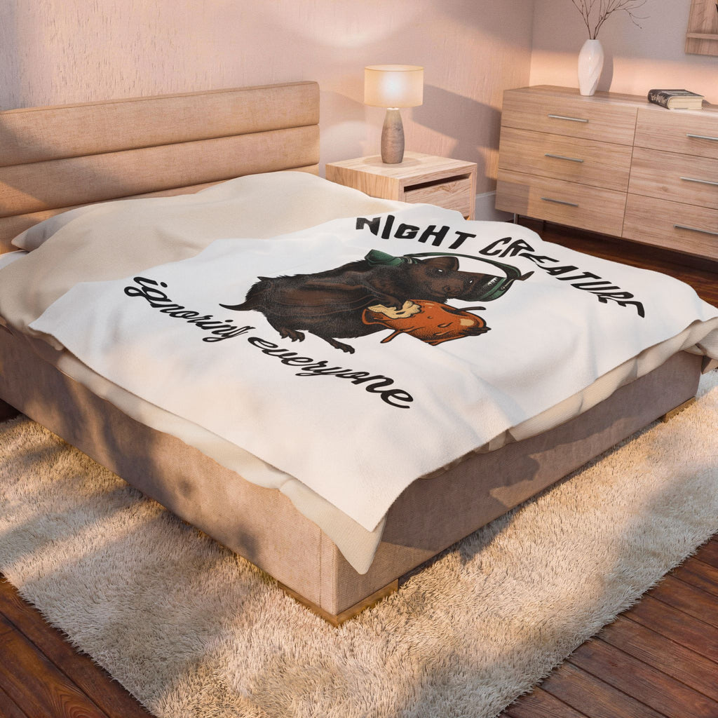 Bat Headset Blanket Halloween Horror Gift Women Distressed Blanket Headphones Blanket Horror Fan Scary Blanket Macabre Graphic Line Art Caramel
