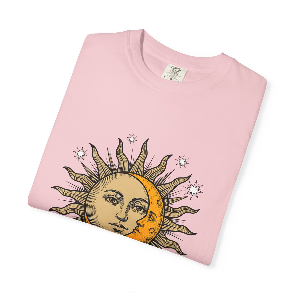 Sun Moon Faces T-Shirt Celestial Zodiac Gift Women Hippie T-Shirt Moonface T-Shirt Galaxy Fan Cosmic T-Shirt Astrology Graphic Retro Stars T-Shirt