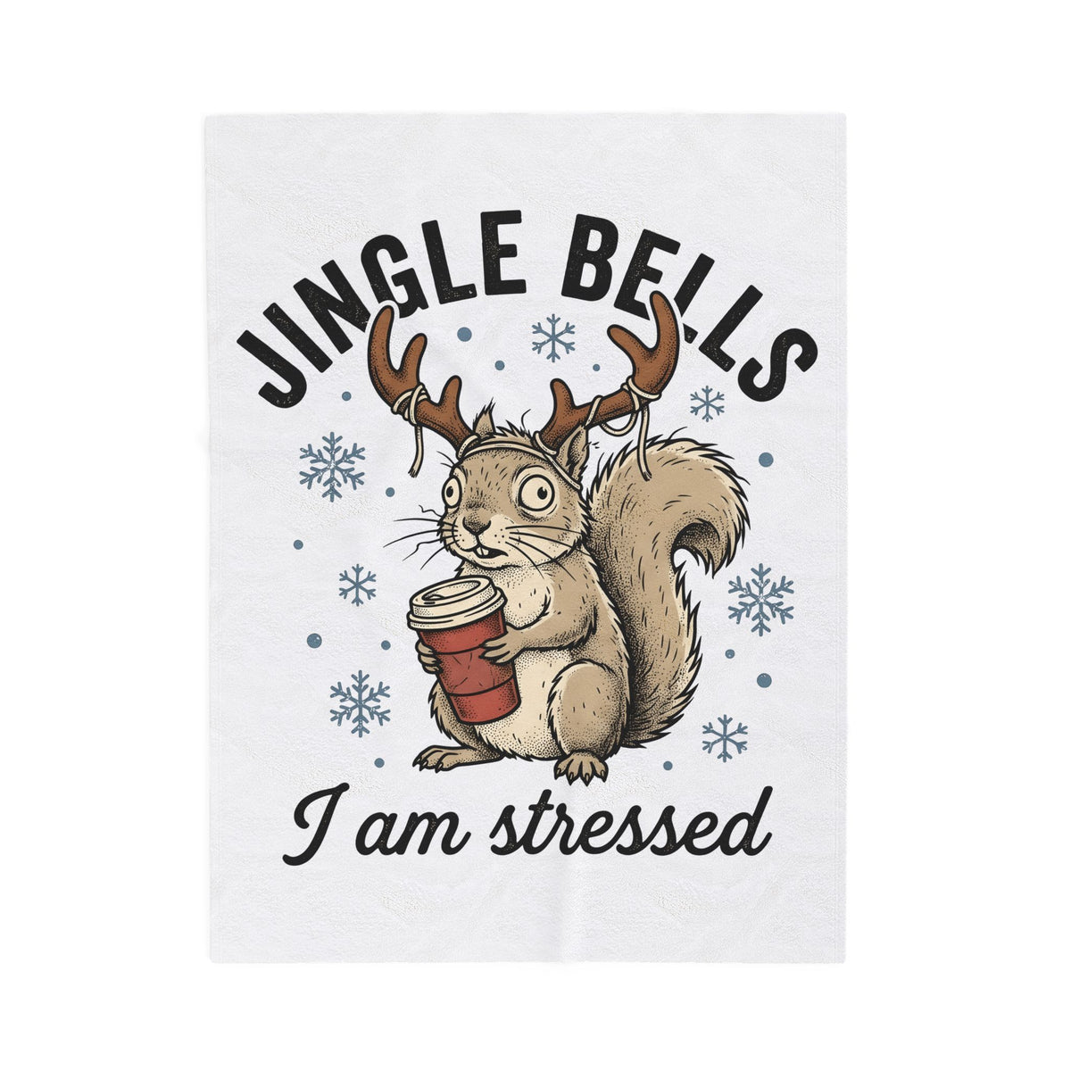 Tree Squirrel Coffee Blanket Christmas Fauna Gift Women Line Art Blanket Squirrel Coffee Blanket Xmas Fan Squirrel Illustration Wildlife Graphic
