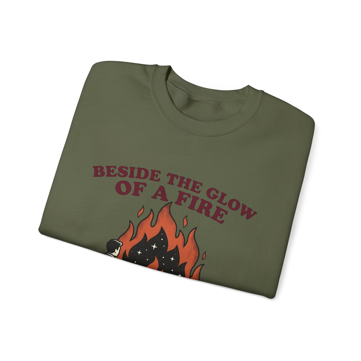 Campfire View Sweatshirt Camping Adventure Gift Women Line Art Sweatshirt Bonfire Sweatshirt Camper Fan Minimalist Sweatshirt Exploration Graphic Cartoon