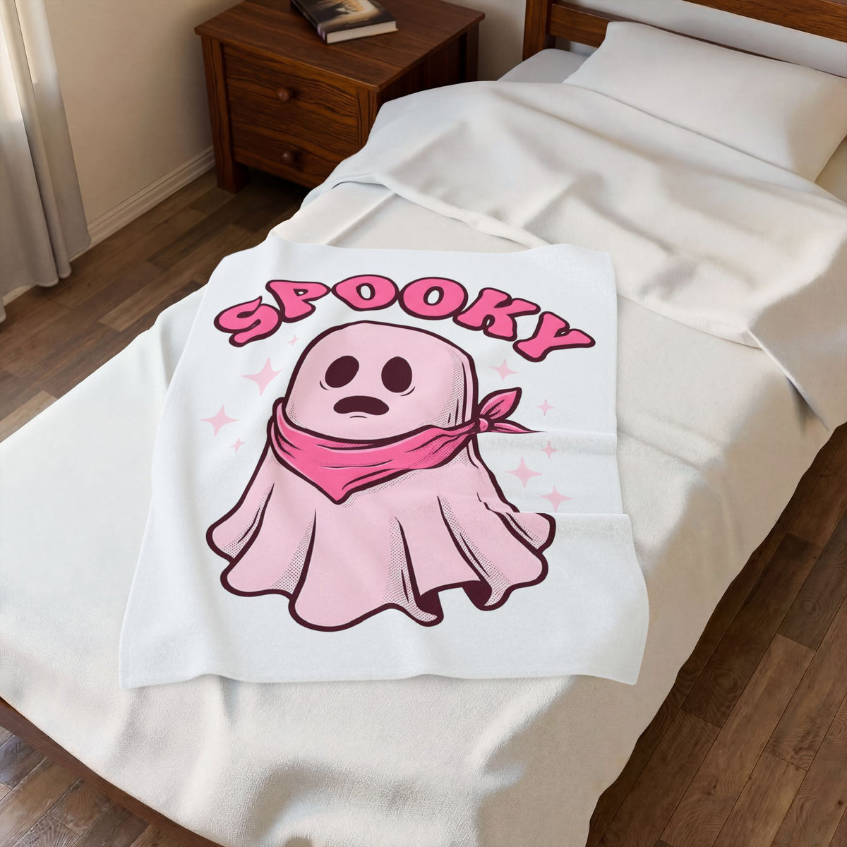 Ghost Scarf Cowgirl Season Gift Comic Scarf Rodeo Fan Cartoon Autumn Vintage Glitter Blanket