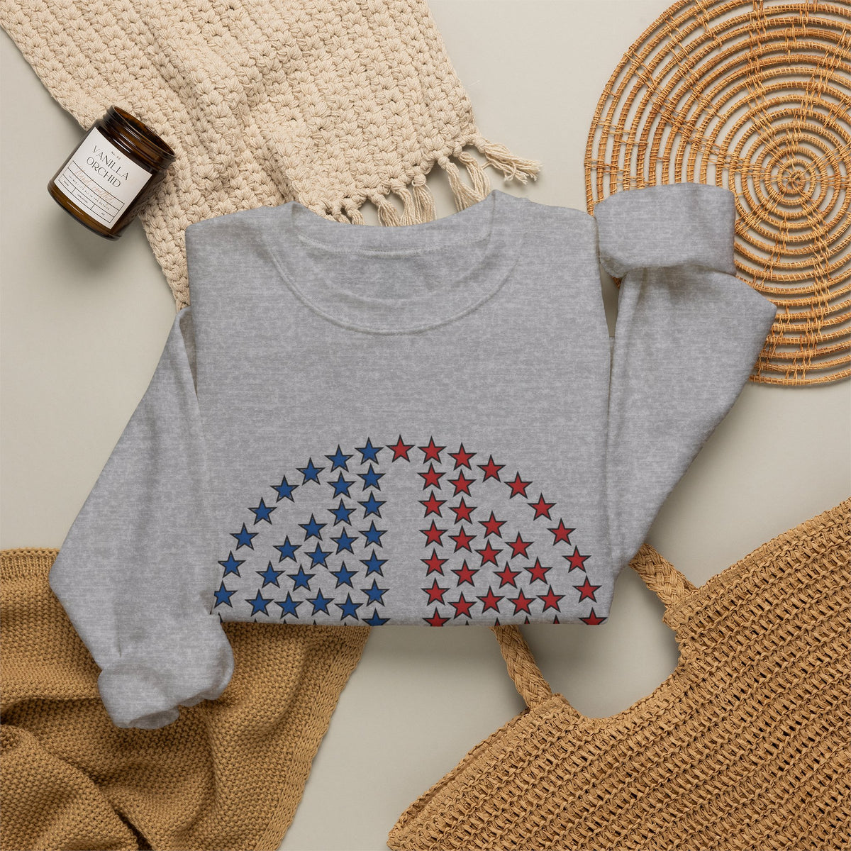 Peace Sign Stars Sweatshirt 4th Of July Calm Gift Women Independence Sweatshirt Star Symbol Sweatshirt Patriot Fan Retro Sweatshirt Serene Graphic Throwback