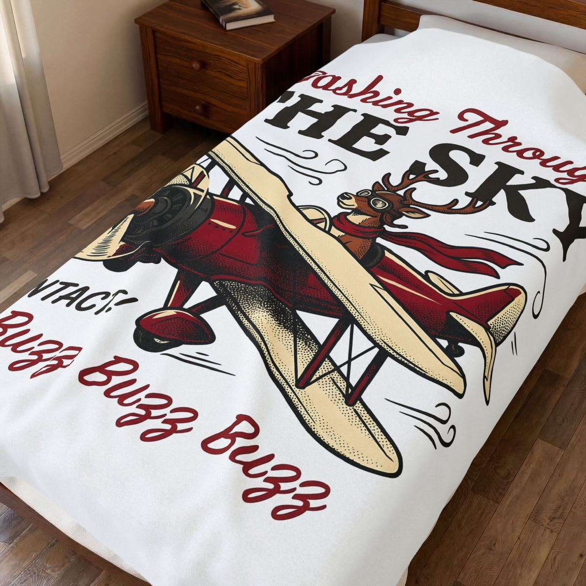 Deer Airplane Blanket Christmas Celebration Gift Women Rustic Blanket Fawn Blanket Noel Fan Vintage Blanket Party Graphic Classic Neckwear Blanket
