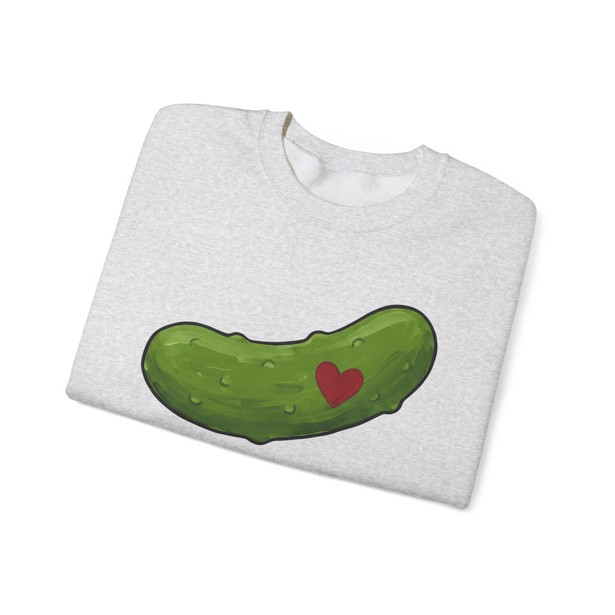 Pickle Illustration Sweatshirt Funny Gastronomy Gift Women Doodle Sweatshirt Dill Sweatshirt Humor Fan Cartoon Sweatshirt Food Graphic Outline Heart Shape