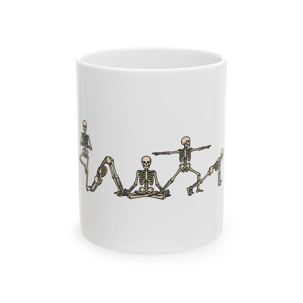 Skeleton Yoga Poses Mug Yoga Halloween Gift Women Hand Drawn Mug Bone Yoga Mug Yoga Enthusiast Illustrated Graphic Spooky Design
