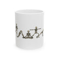 Skeleton Yoga Poses Mug Yoga Halloween Gift Women Hand Drawn Mug Bone Yoga Mug Yoga Enthusiast Illustrated Graphic Spooky Design