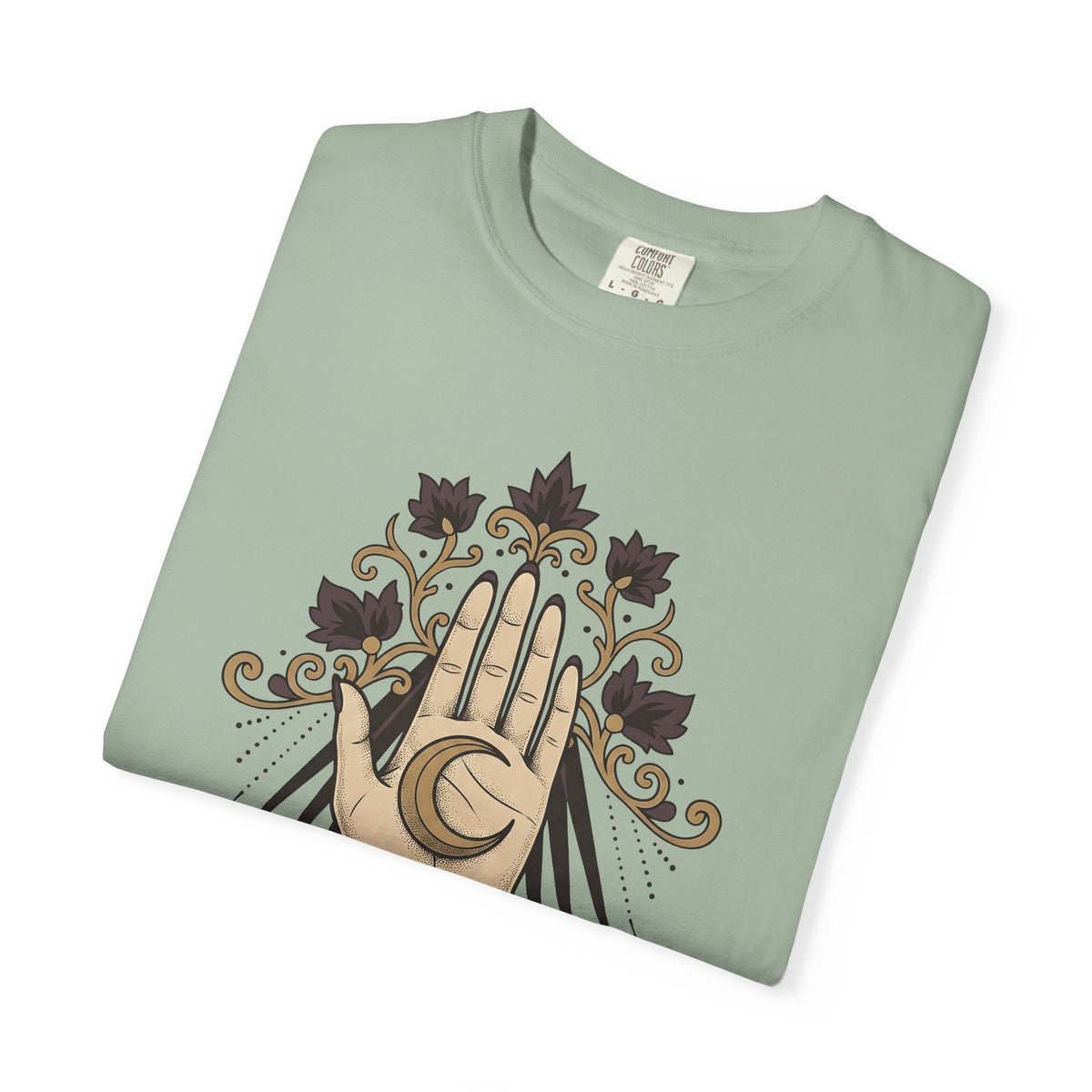 Magical Palm T-Shirt Boho Chic Metaphysical Gift Women Bohemian T-Shirt Palmistry T-Shirt Boho Fan Hippie T-Shirt Spiritual Graphic Retro Half Moon