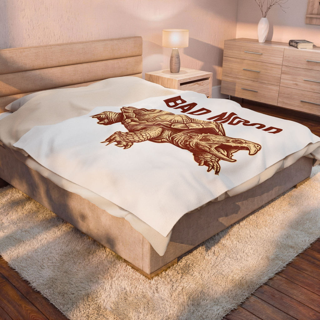 Snapping Turtle Funny Fauna Gift Rustic Alligator Humor Fan Vintage Wildlife Line Gaping Blanket
