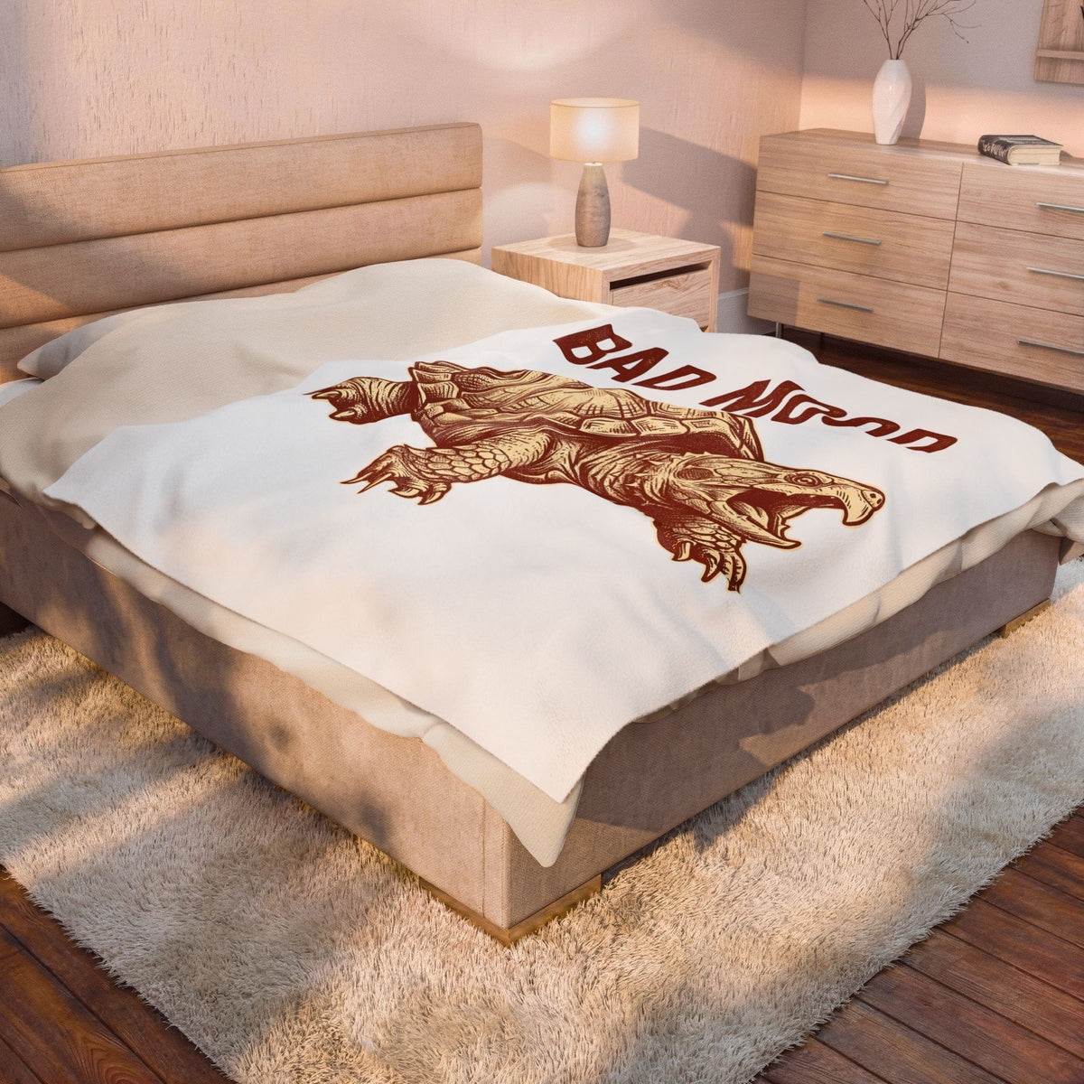 Snapping Turtle Funny Fauna Gift Rustic Alligator Humor Fan Vintage Wildlife Line Gaping Blanket