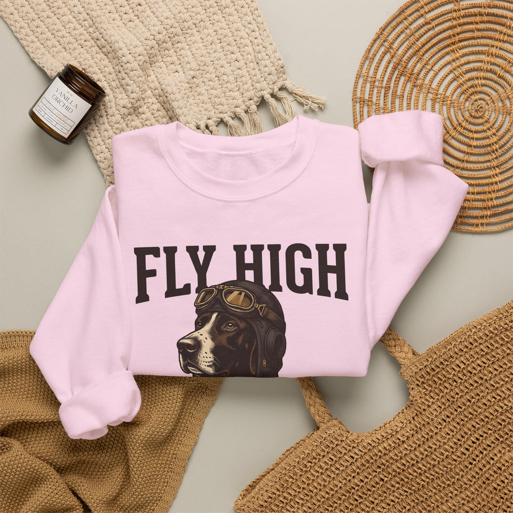 Flying Dog Sweatshirt Dog Travel Gift Women Retro Sweatshirt Canine Sweatshirt Dog Fan Vintage Sweatshirt Adventure Graphic Heritage Navigation Sweatshirt