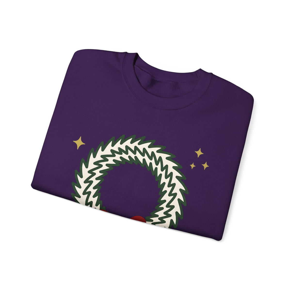 Holiday Wreath Sweatshirt Christmas Seasonal Gift Women Simple Sweatshirt Wreath Sweatshirt Xmas Fan Minimalist Sweatshirt Seasonal Graphic Sketch Red Ribbon
