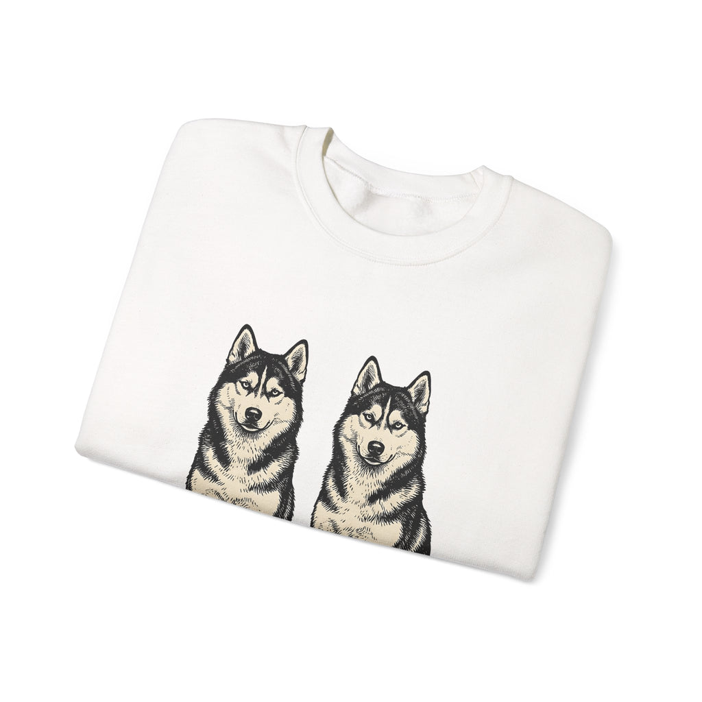 Siberian Huskies Sweatshirt Dog Wildlife Gift Women Doodle Sweatshirt Husky Sweatshirt Dog Fan Doggy Sweatshirt Wildlife Graphic Classic Couple Sweatshirt