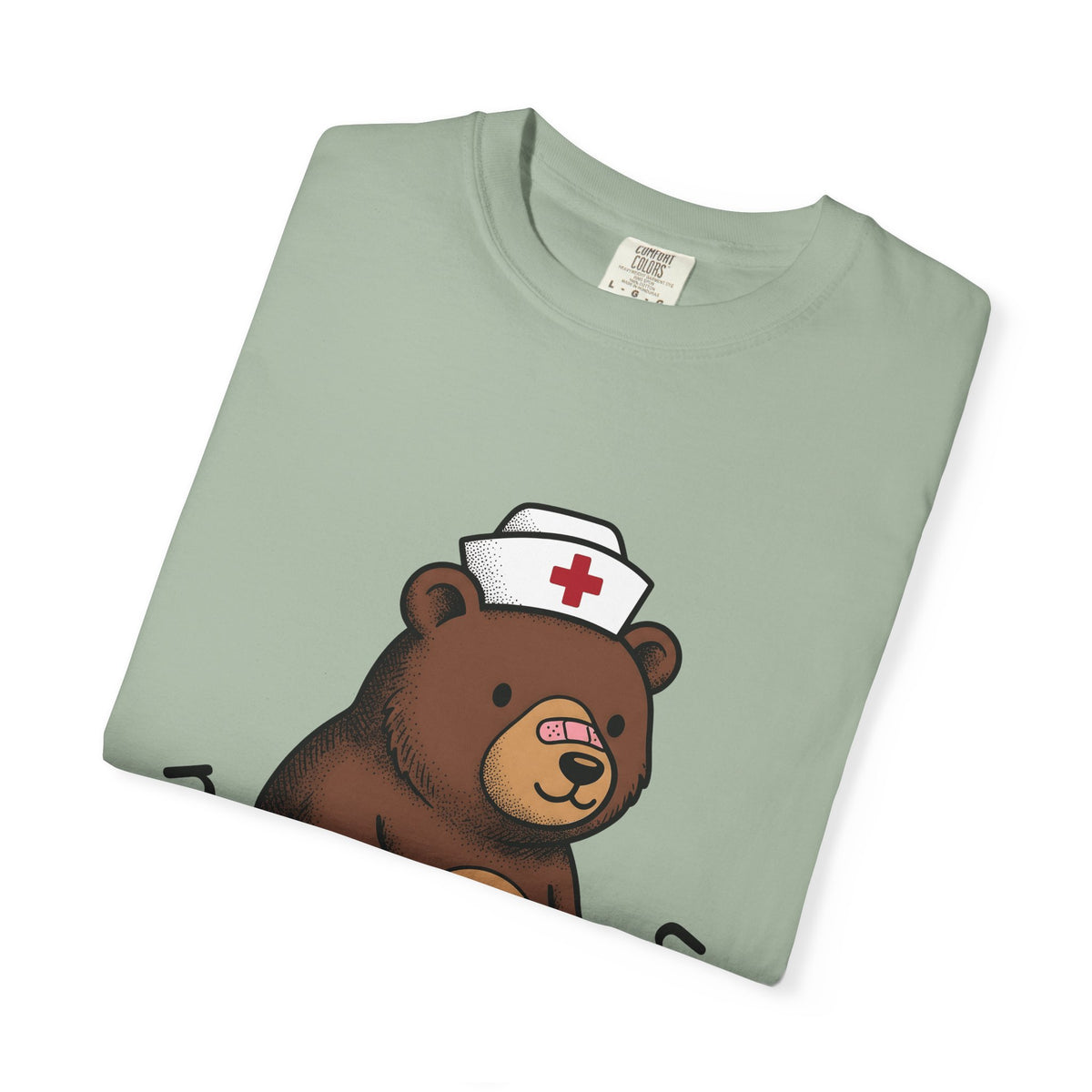 Nurse Bear T-Shirt Nurse Animal Gift Women Cute T-Shirt Teddy Bear T-Shirt Nursing Enthusiast Kawaii T-Shirt Creature Graphic Cartoon Nurse Hat