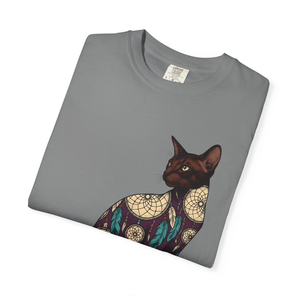 Feline Dreamcatcher Cat Metaphysical Gift Tribal Cat Dreamer Cat Fan Spiritual Mystical Doodle T-Shirt